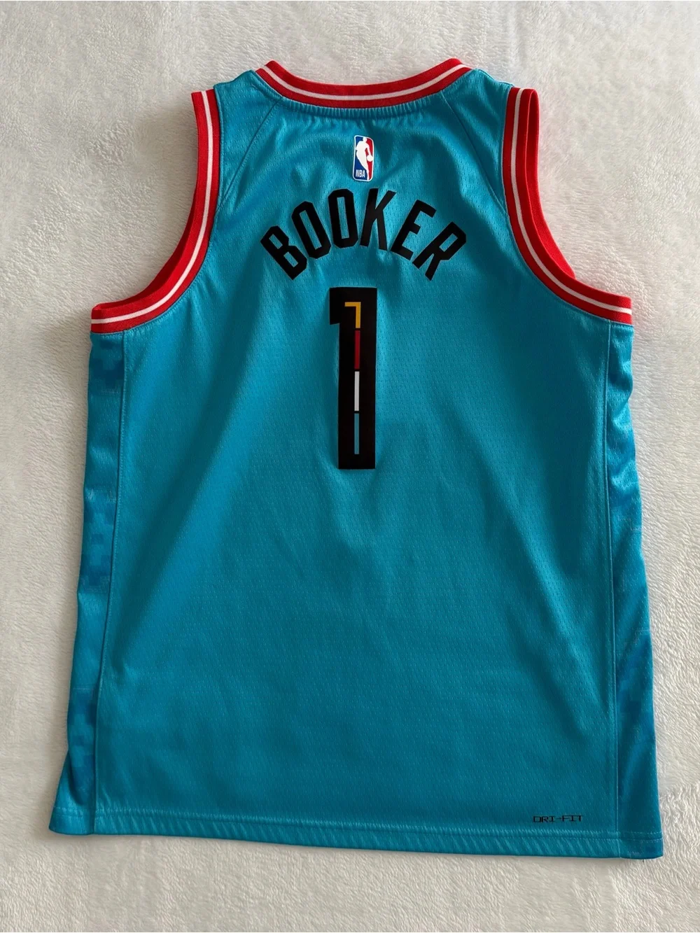 Devin Booker #1 Phoenix Suns Nike City Edition Blue Swingman Jersey Youth Large